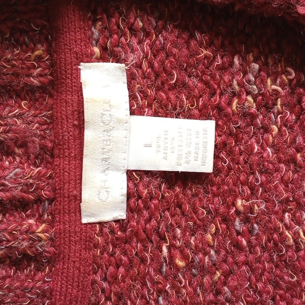*50off3* Charter Club Shawl-Collar Short Cardigan L Heathered Red-Orange - Picture 3 of 3